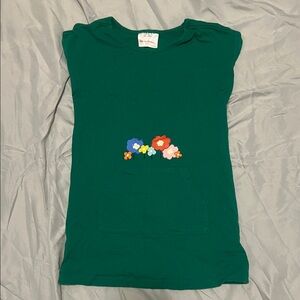 Hanna Andersson Green Tee with Floral Accents